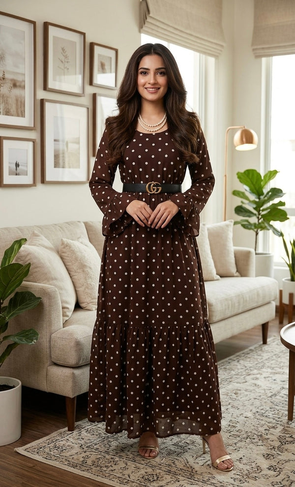 Brown Polkadots Dress