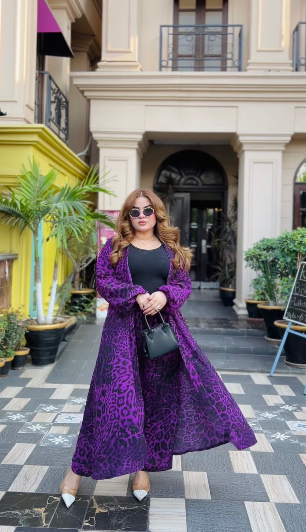 Plum Leopard Shrug Set