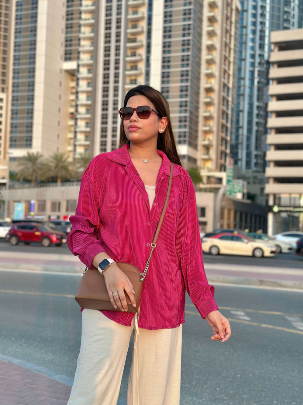 Pink Hues ~ Pleated Shirt