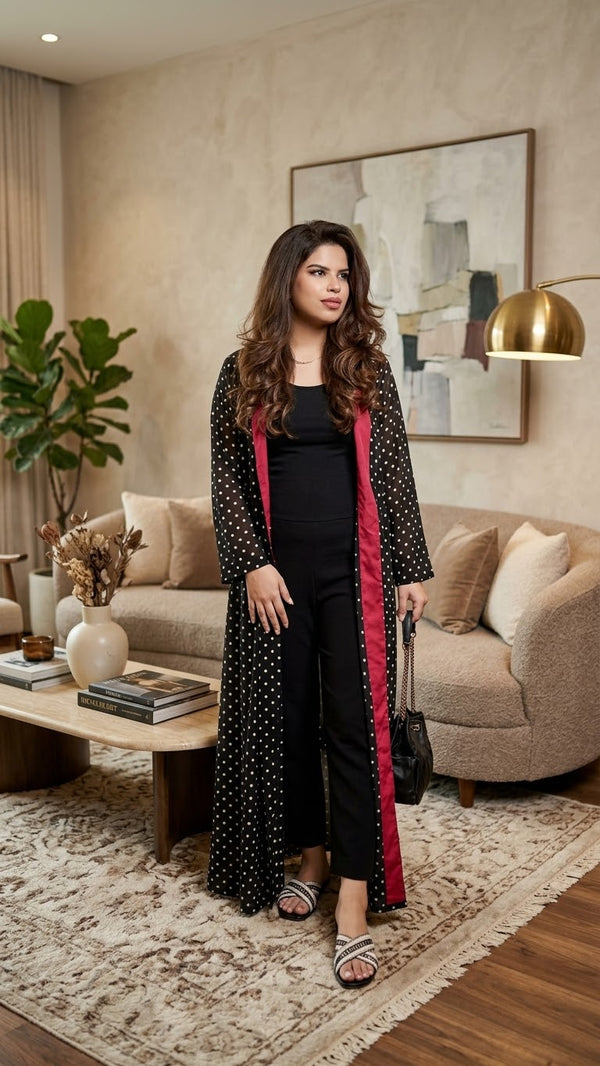 Black Polka Shrug