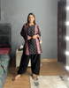 Black & Pink Booti Farshi Set