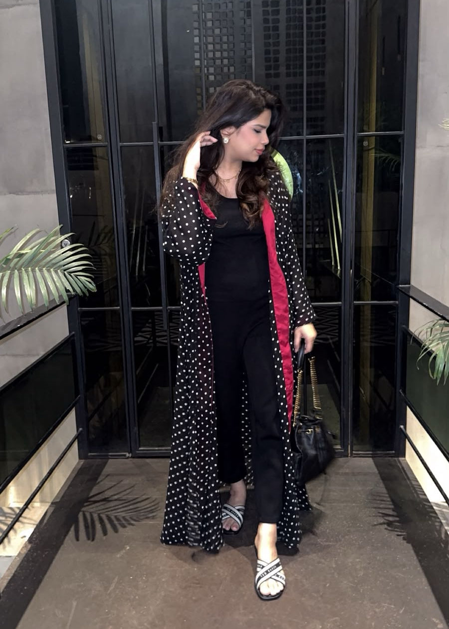Black Polka Shrug