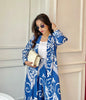 Blue Abstract Shrug Set