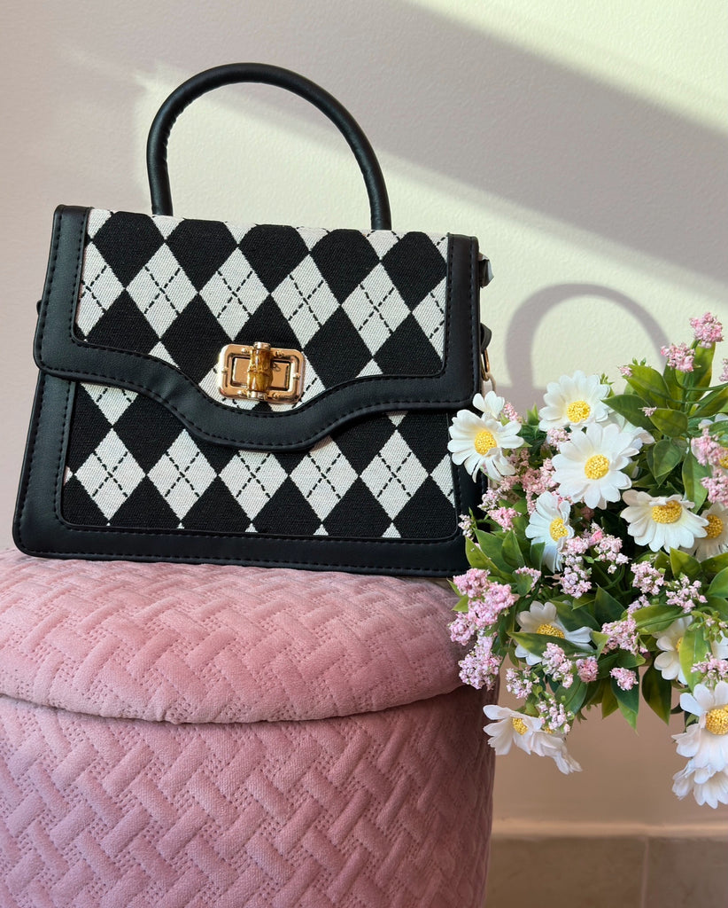 Black Checkered Bag