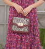 Maroon Cheetah Print Bag