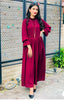 Maroon Pleated Dress