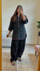 Black and Pink Embroidery Suit