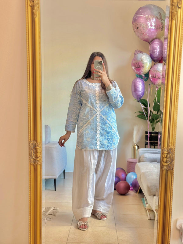 Sky Blue chickenkari Set