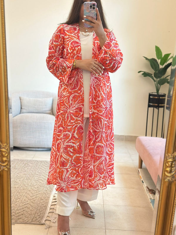 Coral Petals Shrug