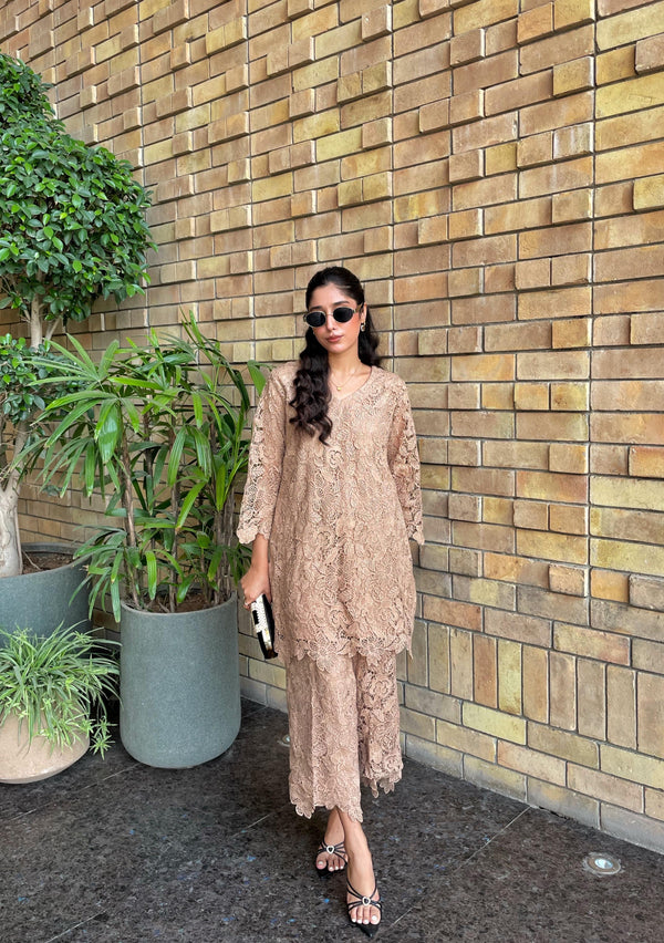 Nude Brown Crochet Set