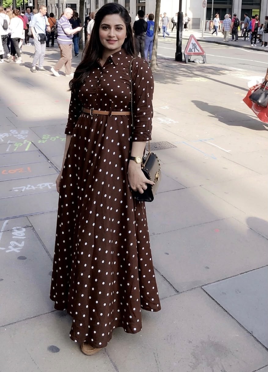 Brown Polkadots Dress
