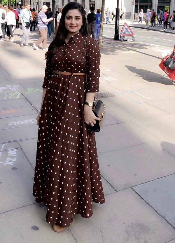 Brown Polkadots Dress