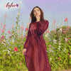 Maroon Pleated Dress ~