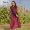 Maroon Pleated Dress ~