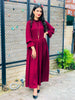 Maroon Dress ~ Smoked Mock Neck