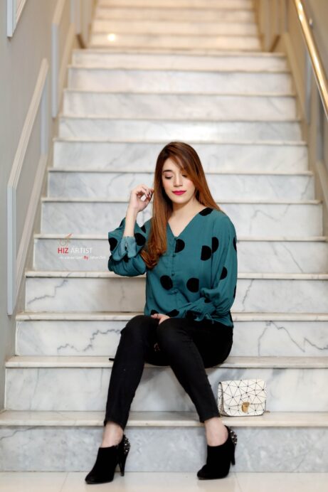 Teal Green Polka Top