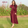 Maroon Pleated Dress ~